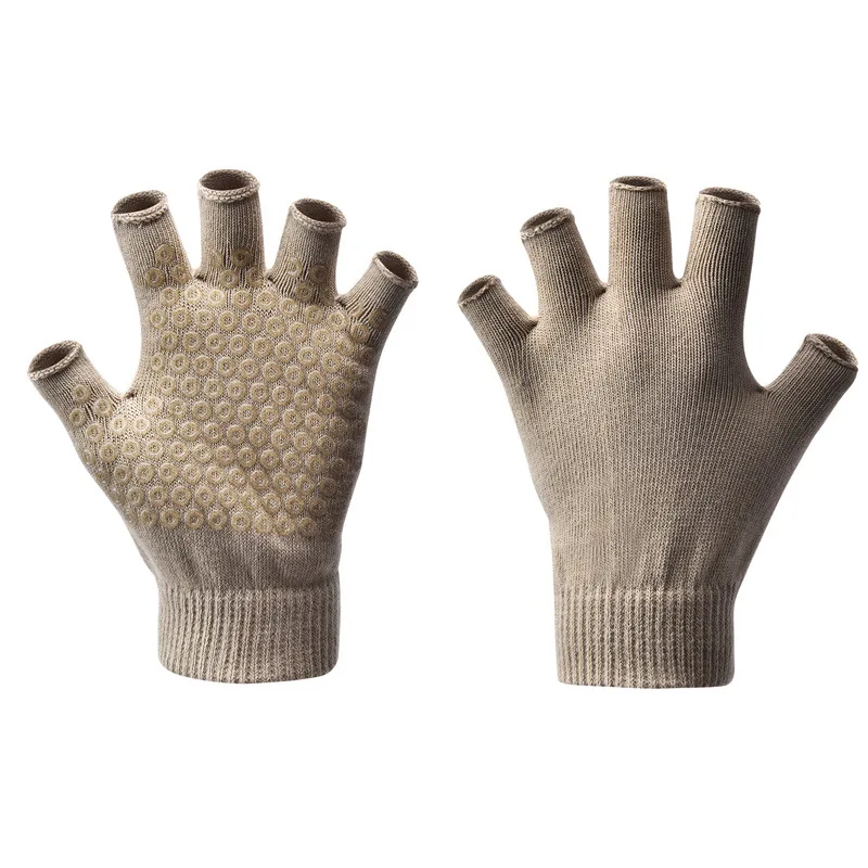 Autum Winter Warm Half-finger Yoga Gloves Pilates Gloves for Women Indoor Fitness Non-slip Open-fingered Gloves Yoga Accessories image 4