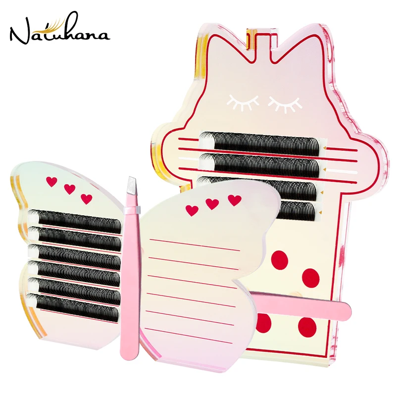 

NATUHANA Colorful Acrylic dazzling Eyelash Extension Magnetic Suction Plate False Lashes Tray Holder Display Board