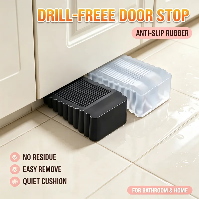 Multi-Purpose Self-Adhesive Anti-Collision Wall Bumper, No-Drill Silicone Door Stopper for Cabinet Fridge Glass Door Handle Shoc