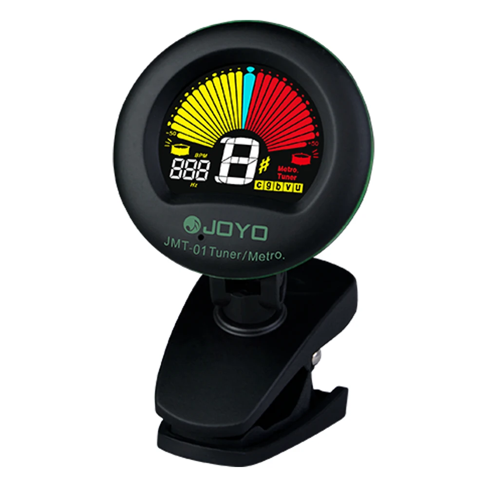 JOYO JMT-01 Guitar Tuner Metronome Clip-On with Tap Tempo 360 Degree Rotatable Chromatic Mode for Guitar/Bass/Violin
