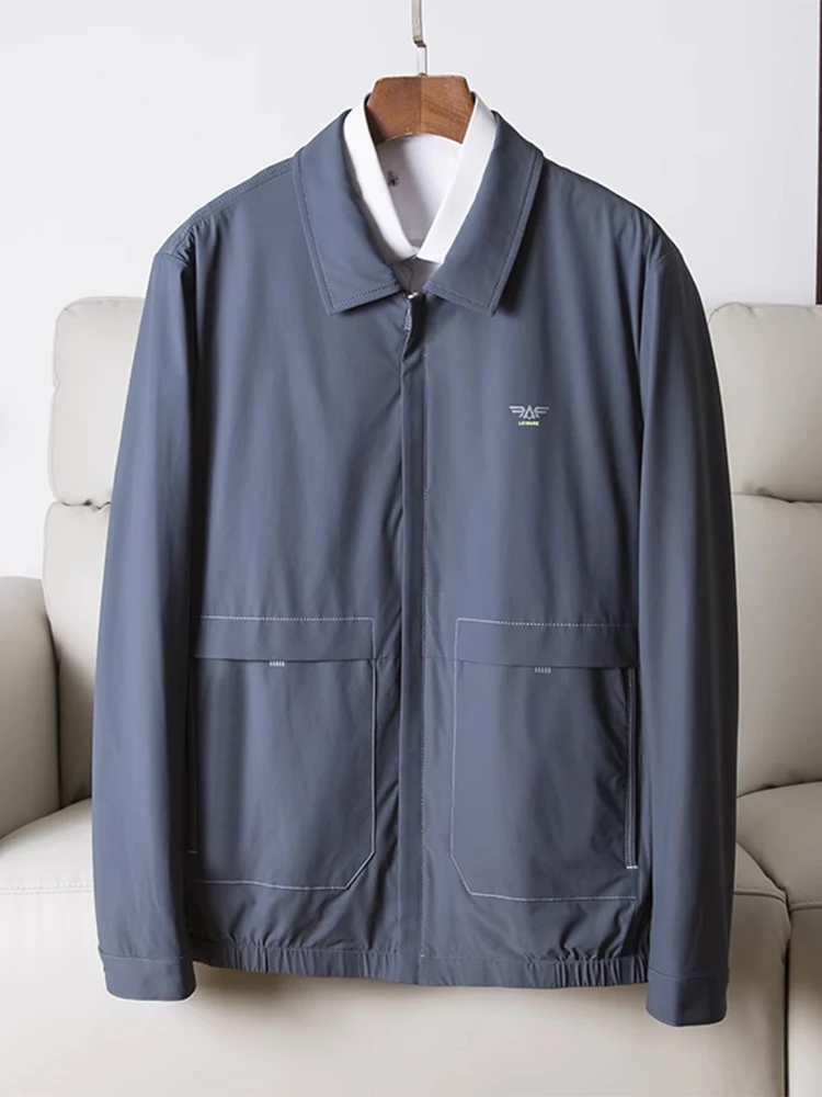 

Деловые поездки! Формальный стиль! Мужская повседневная куртка с воротником, новинка ранней весны, приталенный крой, смесь нейлона и спандекса