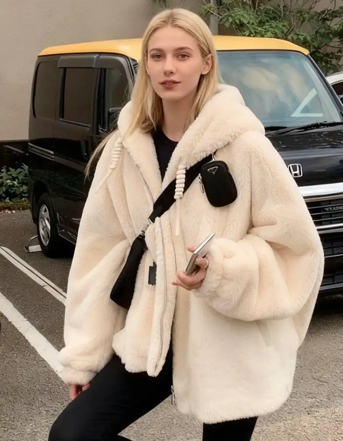 Parkas Womens Parka Coat With Real Fur Autumn Woolen Buttoned Pleated Stand-Collar Classic Preppy College School Lady Elegant OL