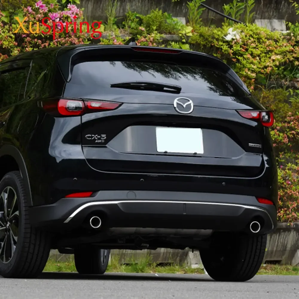 For Mazda CX-5 CX5 2022 2023 2024 KF Car Rear Door Bottom Chrome Trim Tail Bumper Strips Stickers Cover Styling Accessories