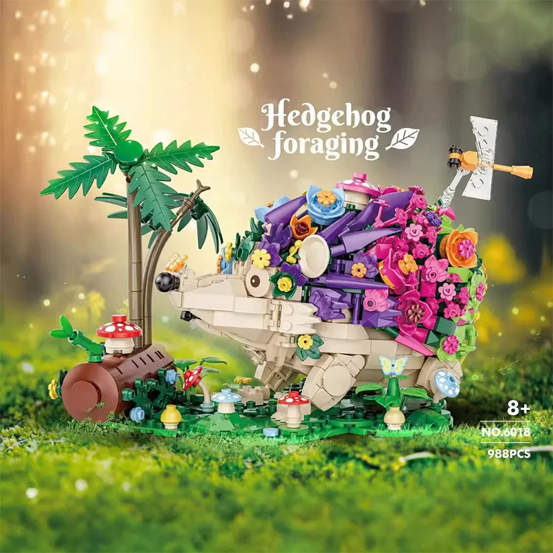 

Woma Building Blocks Hedgehog Foraging Creative MOC Flower Bricks DIY Assembly Model Toy Set Educational Gift