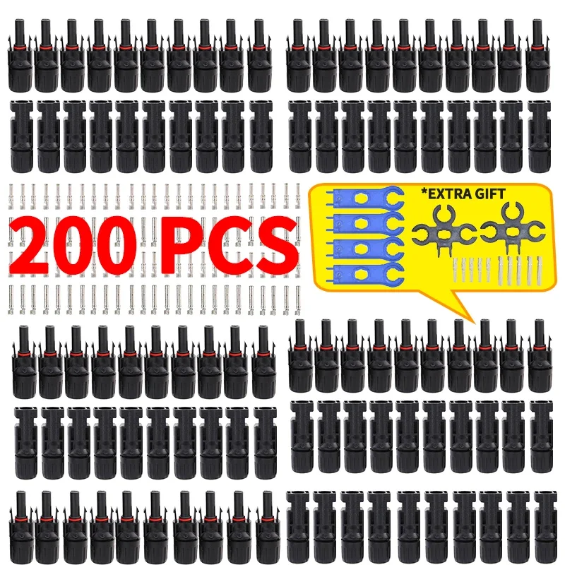 Kostenloser Versand 400/200/100/10 Pcs Solar Stecker PV Stecker 1000V DC 30A Anschlüsse Kit für Photovoltaik PV/MC Kabel 2,5/4/6mm2