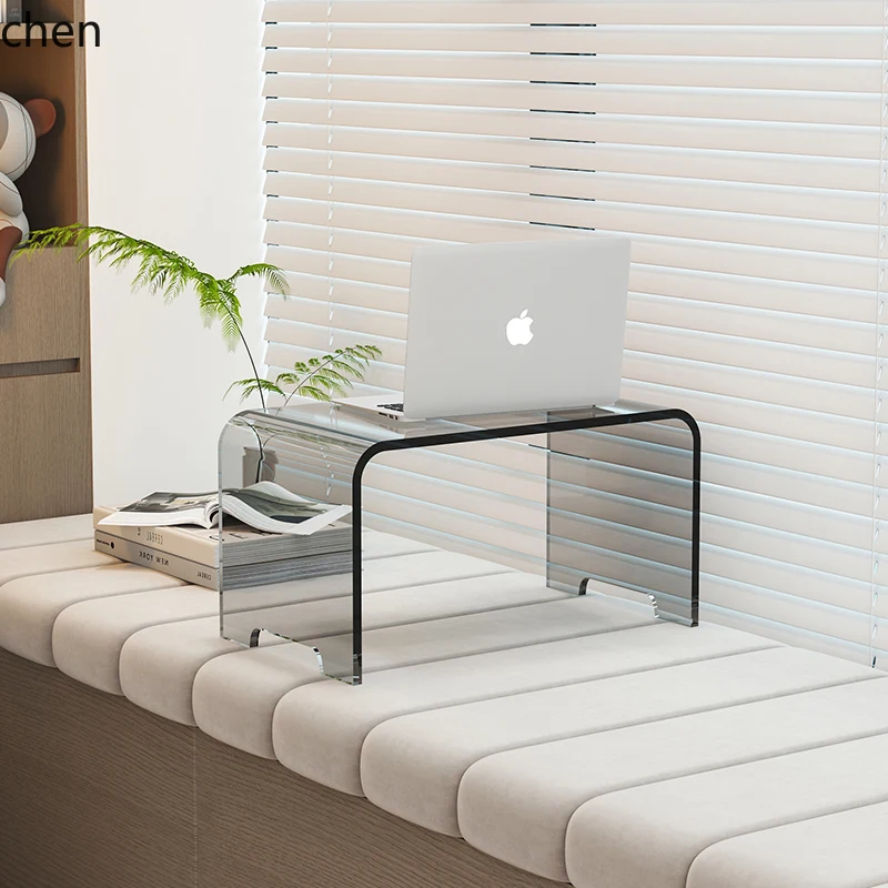 

HXL acrylic transparent small coffee table simple low table bedroom sitting desk bed computer table