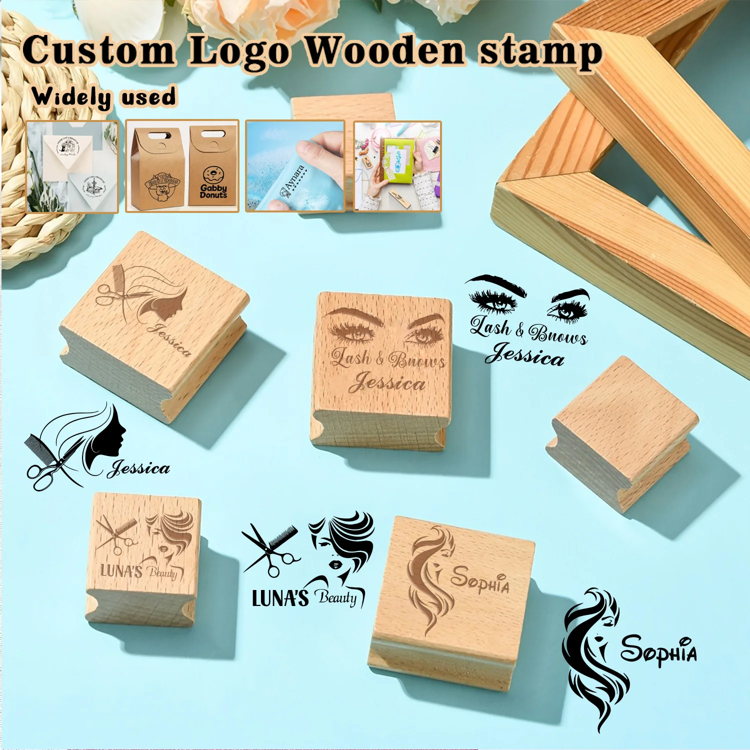 1PC Diy Customized Name Wooden Seal ldeal for Festive Occasions Customized Name Wooden Stamp Provide Convenience for Perfecting