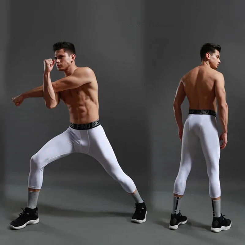 Sports Fitness Pants Men Gym Shorts Workout Tights Running Training Bottoming Shorts Compression Leggings Basketball Sportswear