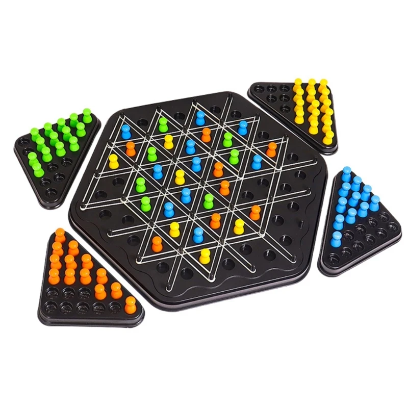 

Interactive Triangles Chess Game for Family Fun Strategic Rubber Band Board Challenge Accessory for Kids and Adults