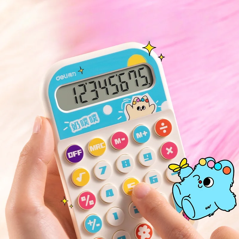 8-cijferige draagbare rekenmachine voor studenten Desktopaccessoire Dopamine Contrasterende kleur Meisje Leuke draagbare rekenmachine