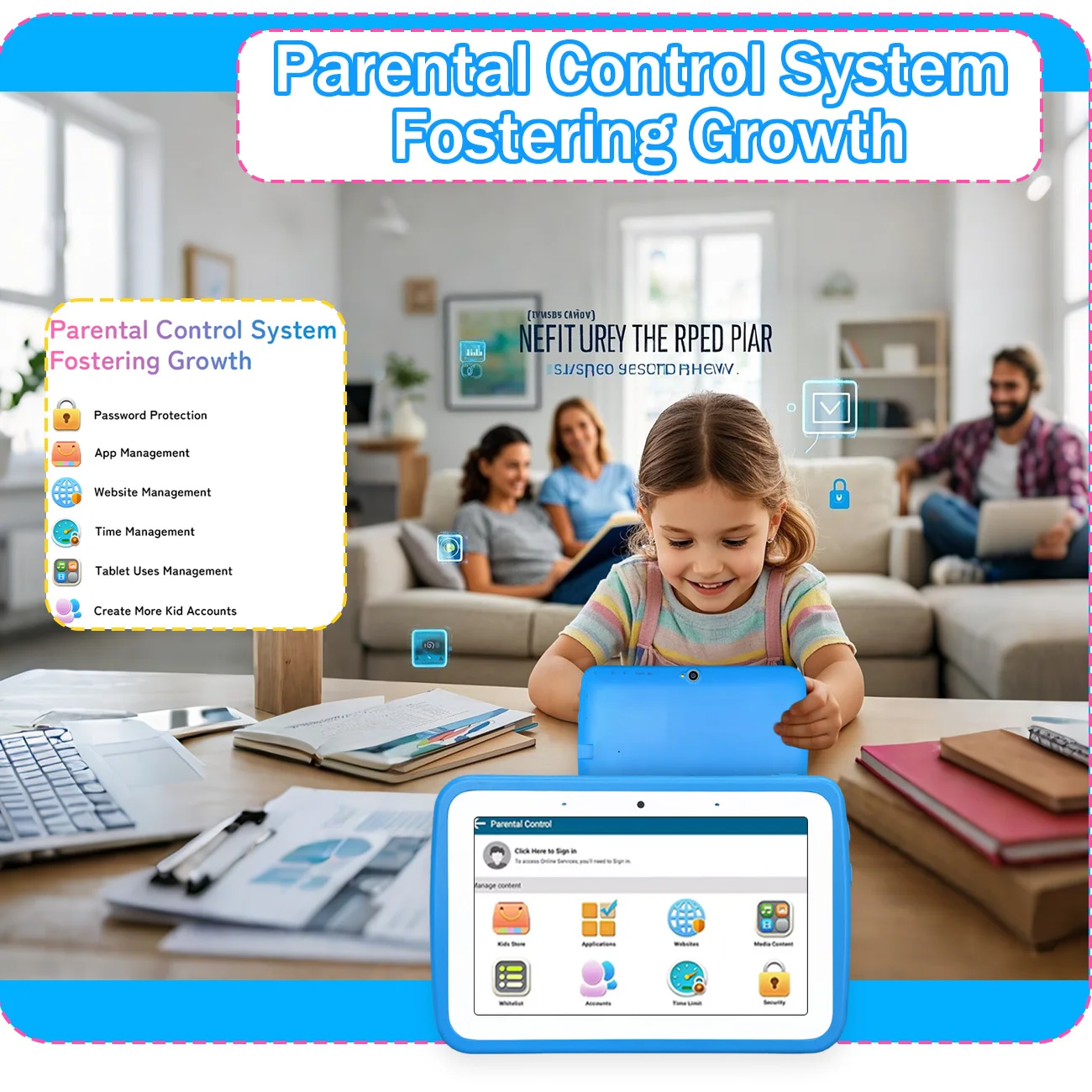 新しい 7 インチタブレットデュアルカメラ子供保護、Android 12 用タブレット、IPS18280*800、クリスマスと誕生日の子供向けギフト