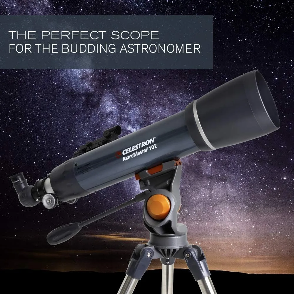 

Рефракторный телескоп AstroMaster 102AZ — рефракторный телескоп для начинающих — стеклянная оптика с полным покрытием — штатив с регулируемой высотой