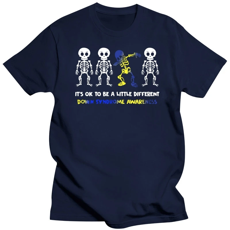 It's Ok To Be A Little Different Down Syndrome Awareness Dabbing Skeleton Version - T-shirts