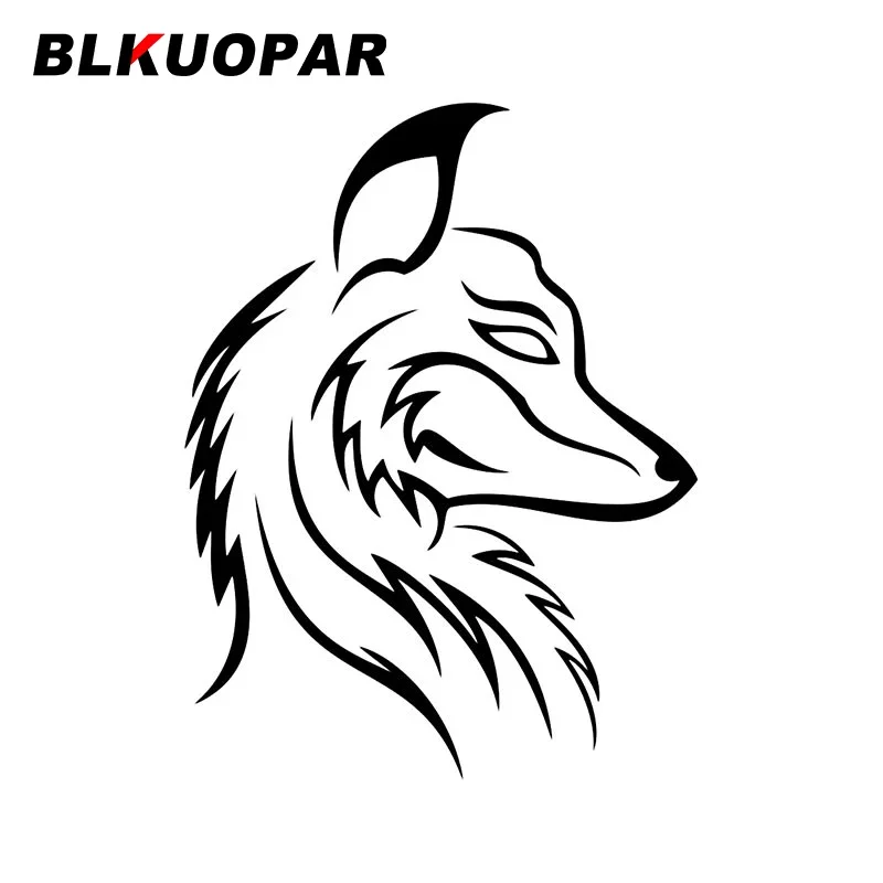 

BLKUOPAR Fox Head Tattoo Design Car Sticker Scratch-Proof Personality Personality Waterproof Decals Funny Car Door Protector
