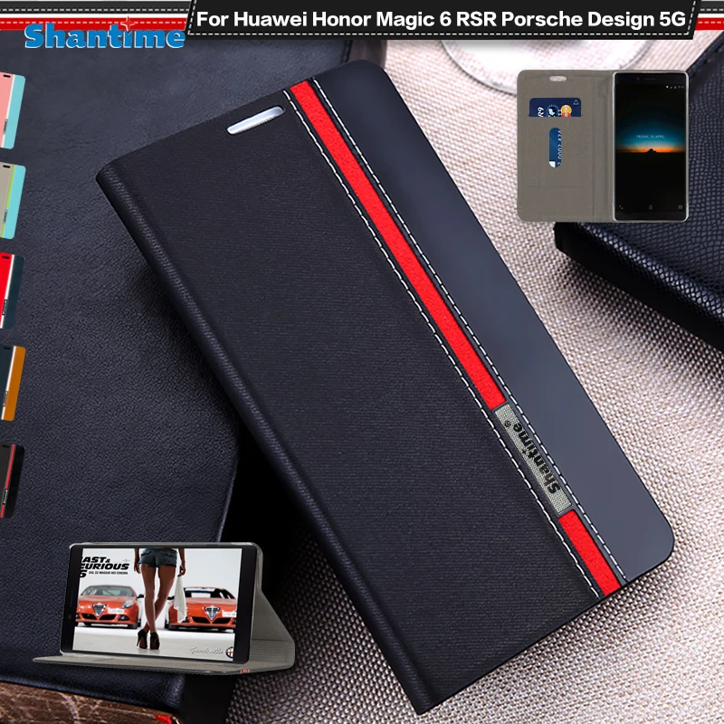 Роскошный чехол из искусственной кожи для Huawei Honor Magic 6 RSR Porsche, дизайнерский флип-чехол для телефона, мягкий силиконовый чехол из ТПУ