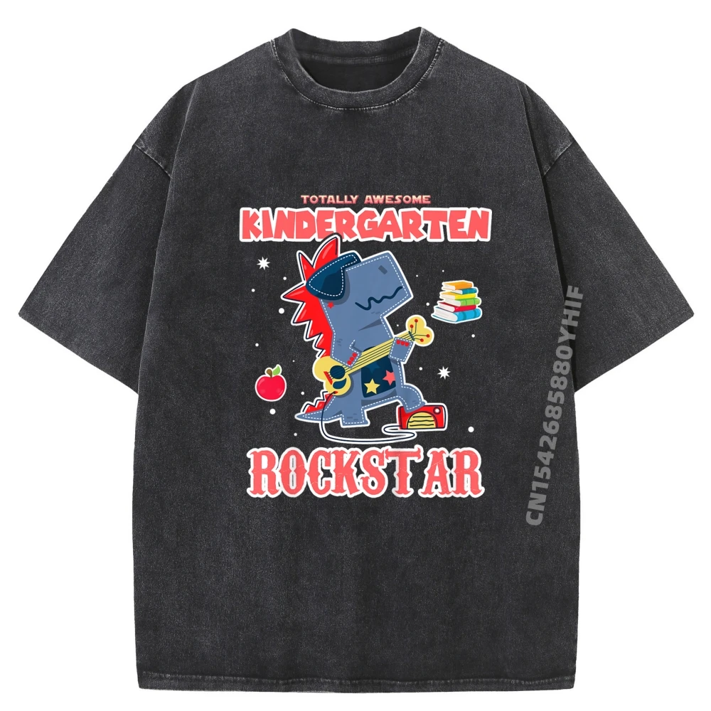 

Hip Hop Men Tshirts Kids Totally Awesome Kindergarten Rockstar Funny Graphic Tees Cotton Soft Streetwear Clothes