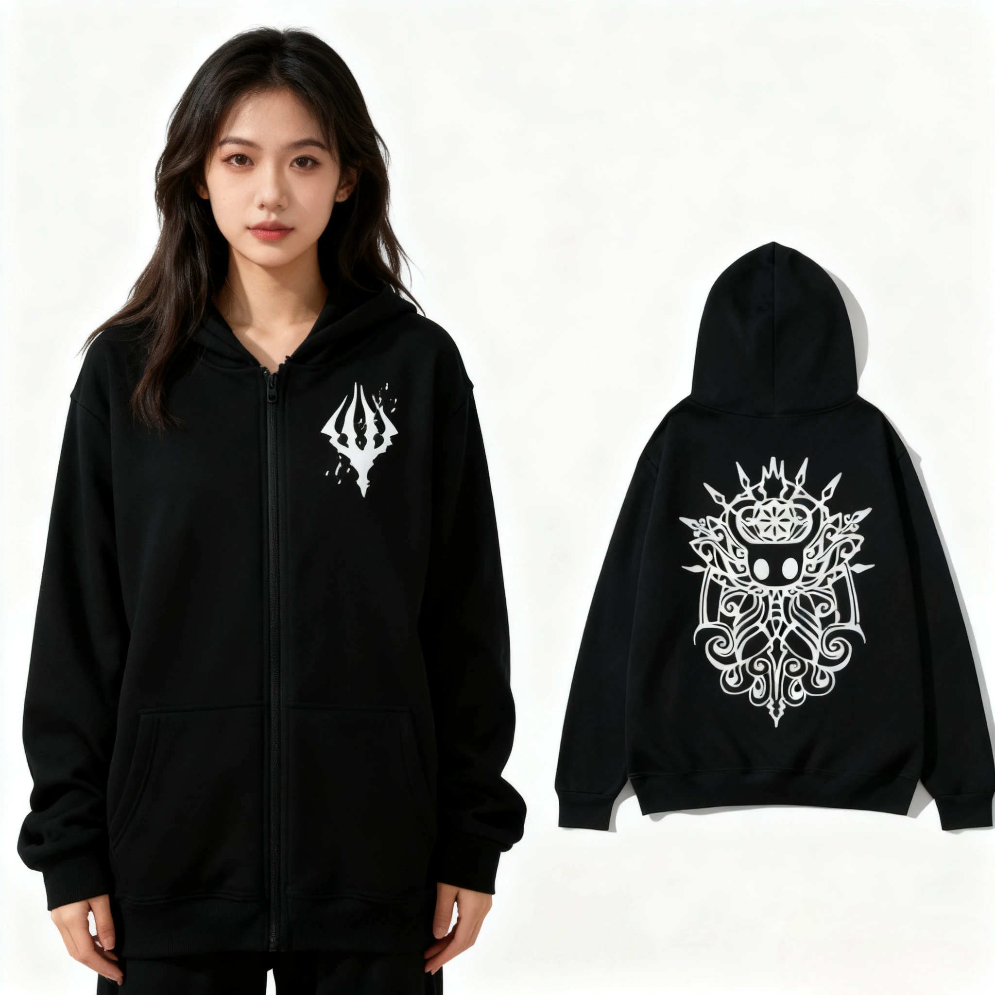 

Game Hollow Knight 2025 Autumn/Winter Pocket Zipper Hoodie Men's and Women's Casual Fashion Oversized Sports Shirt Jacket Hoodie