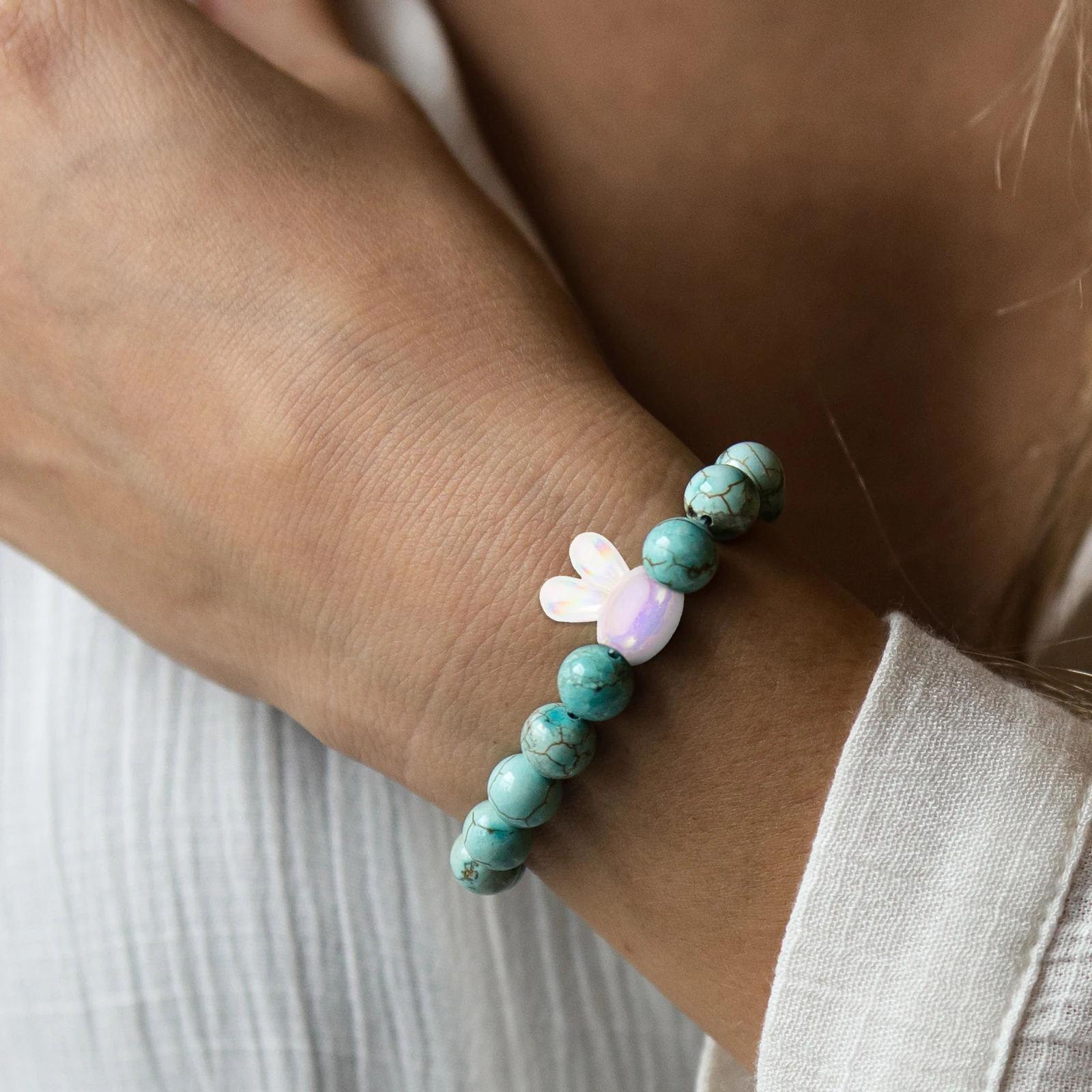 

100pcs Rabbit Spacer Bunny For Necklace Bracelet Diy Jewelry Making Hair Accessories Acrylic Diy Beads Charm Craft Supplies