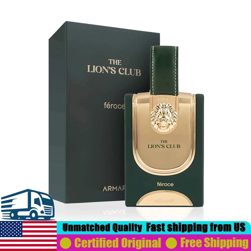 

Armaf Lion's Club Feroce Eau de Parfum Spray 3.4 Oz Premium Arabian Perfumes Lasting Woody Aromatic Oud Cologne Perfume for Men