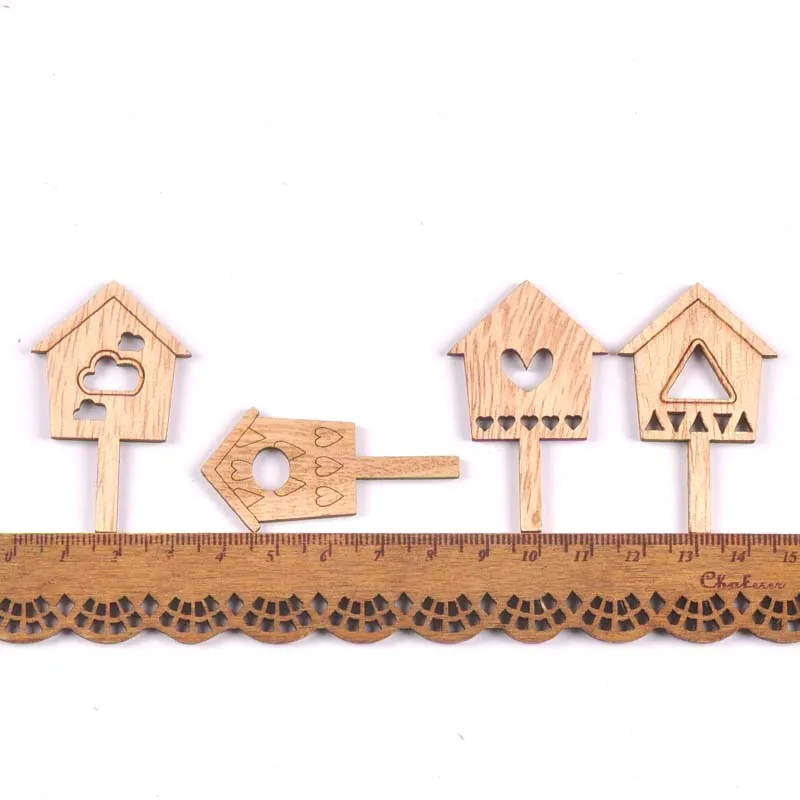 25 pz 3x5cm cabina di legno accessori da giardino fai da te ornamento in miniatura per vaso di paesaggio casa delle bambole pianta in vaso