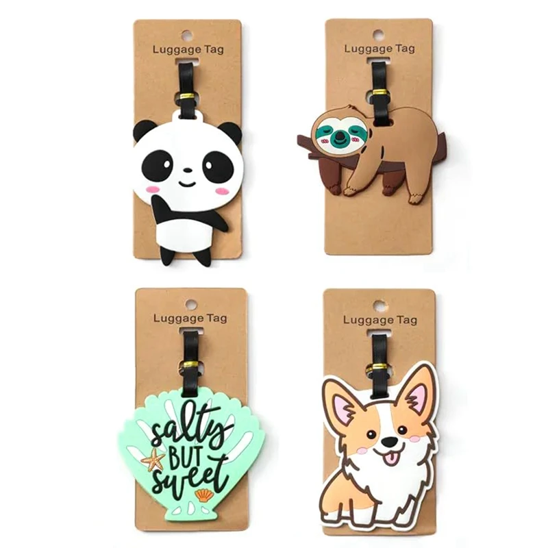 4Pcs Luggage Tag Travel Baggage Suitcase Identity Address Name Label Cards Durable Easy Install Easy To Use