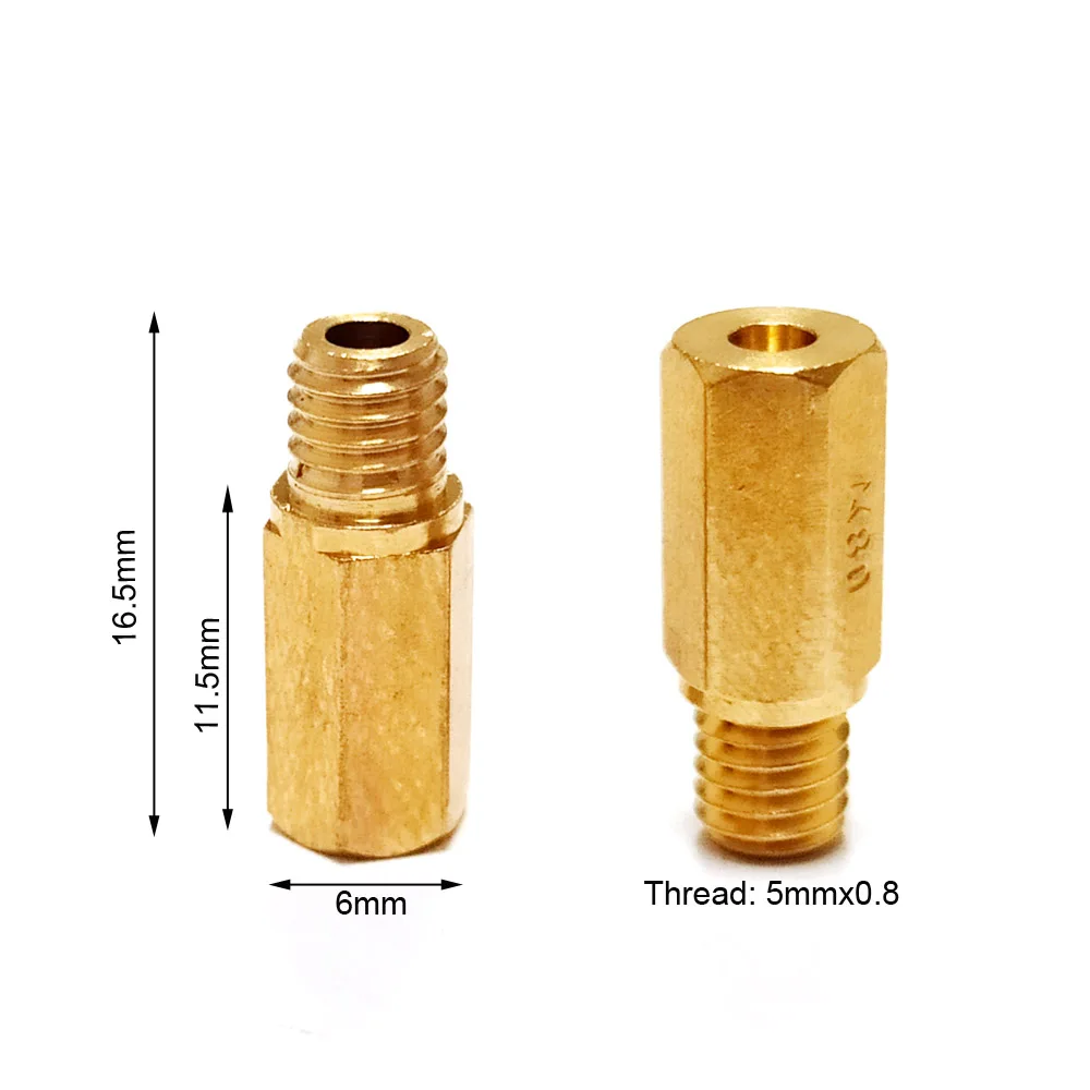 オートバイキャブレターメインジェット 5mmx0。8 ねじ六角真鍮噴射ノズル keihin oko koso pe pwk キャブレターサイズ 80-128