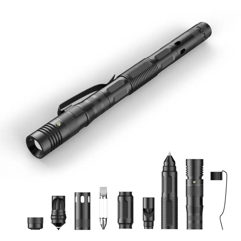 Stainless steel multi-function self-defense tactical pen self-defense self-defense broken window cone EDC outdoor survival tool