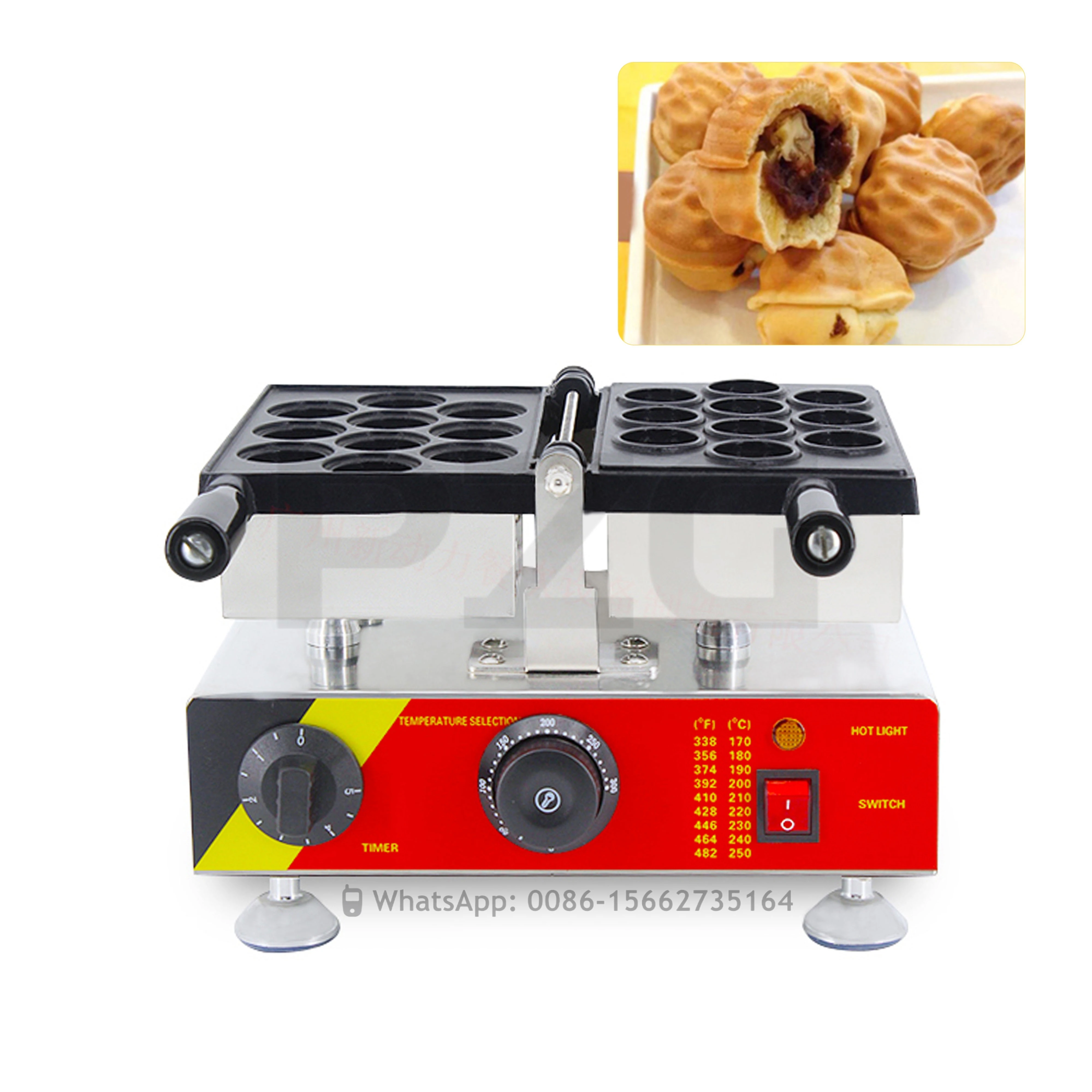 110V 220V Walnut Shapes Waffle Maker Machine Electric Walnut Cake Making Machine Manju Waffle Maker To Make Nut Waffle