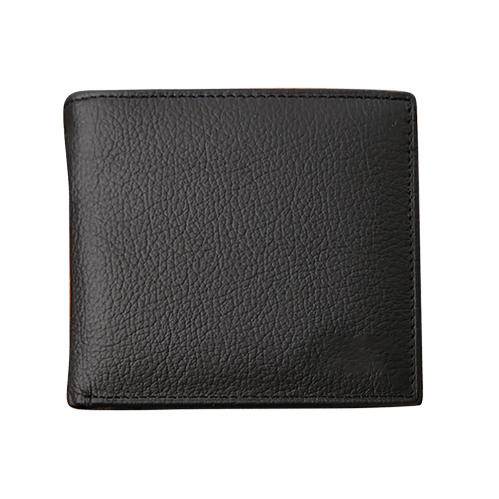 

Men Wallet Short Coin Purse Credit Card Holder Solid Black Portable Pack Pocket Organizer for Daily Use