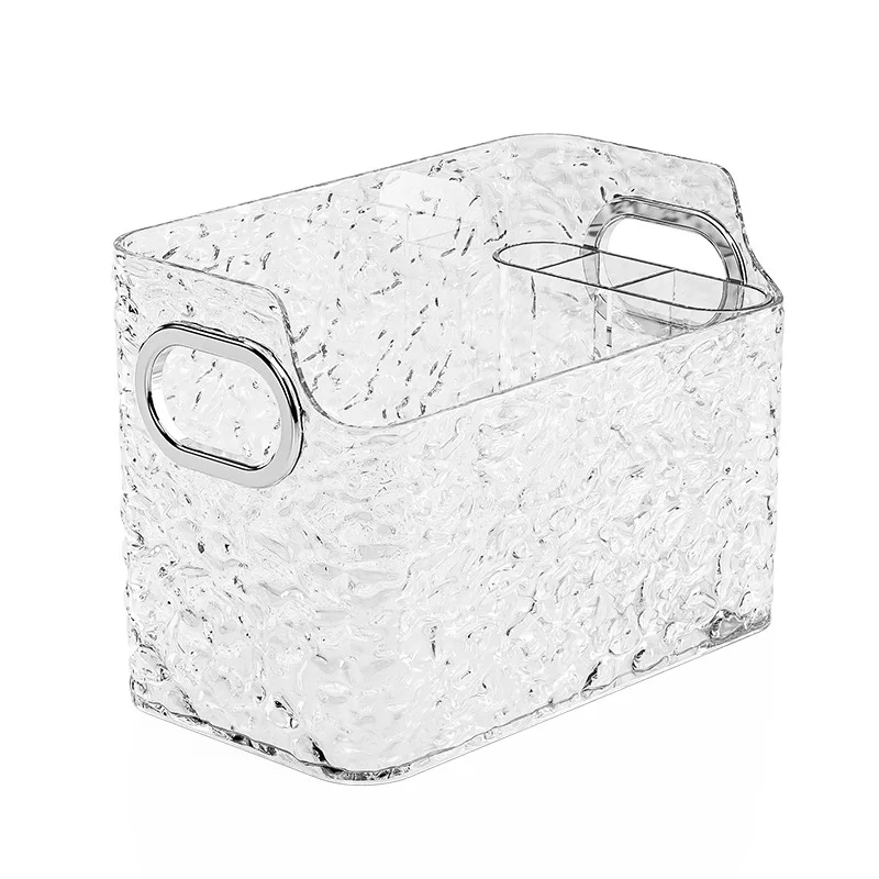 Light Luxury Water Corrugated Trapezoidal Open Desktop Storage Box Cosmetics Storage Box Multi-grid Makeup Organizer Box