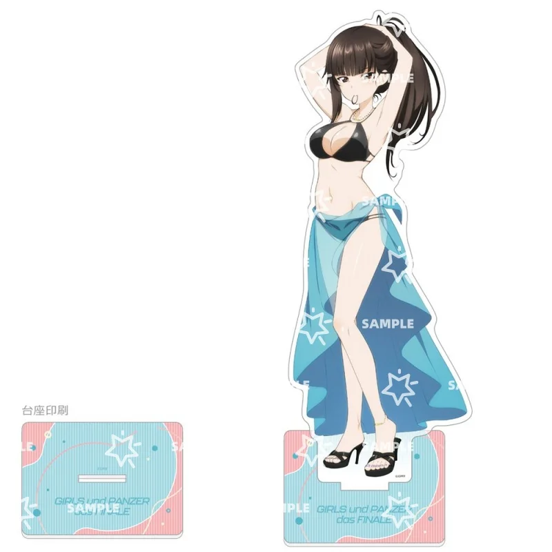 Swimsuit Style GIRLS Und PANZER Anime Miho Alice Shiho Chiyo Acrylic Model Stand Doll Collecting Anime Figure Cosplay Toy Gift