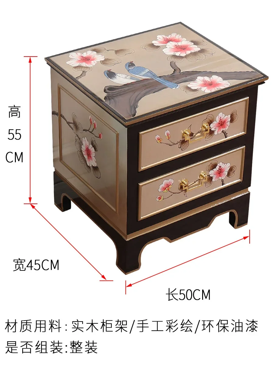 Bedroom Furniture Storage Solid Wood Mini Locker Small Painted Bedside