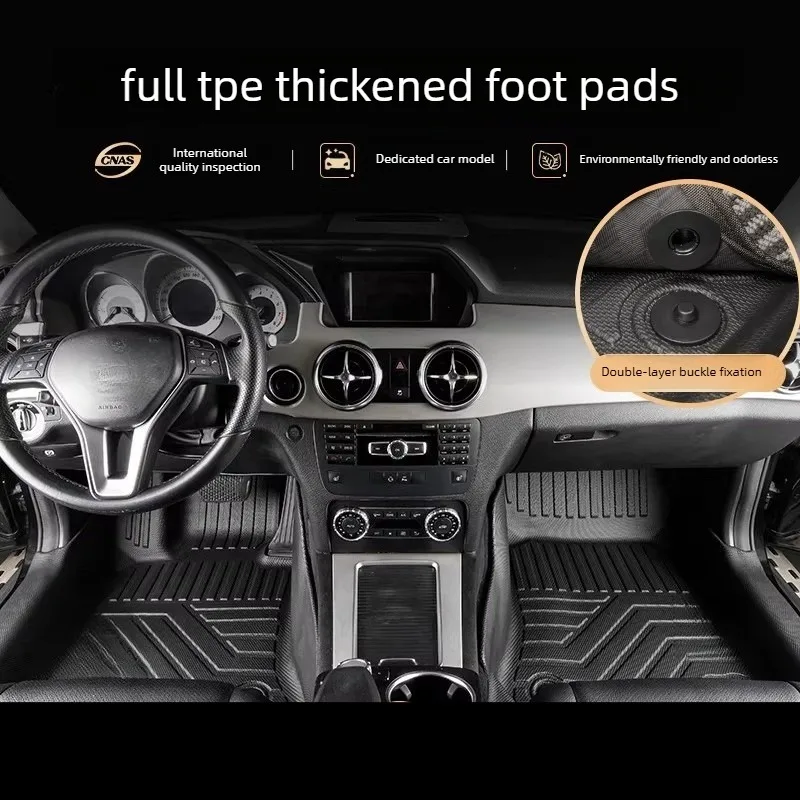 TPE Floor Mats For Mercedes Benz GLK-Class 2008-2016 GLK200 250 260 300 350 X204 Full Coverage LHD ICEV Accessories