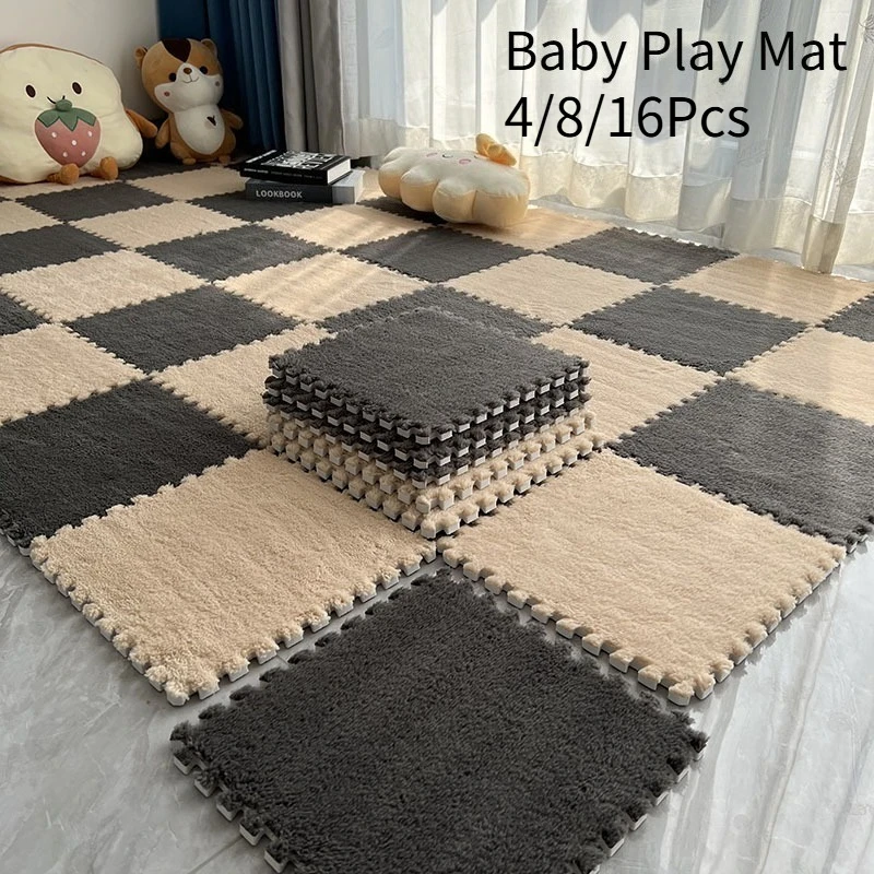 

4/8/16Ps Baby Play Mat Non-toxic and Safe Interlocking Foam Floor Mat EVA Non-slip Bedroom Floor Mat Suitable for Nurseries