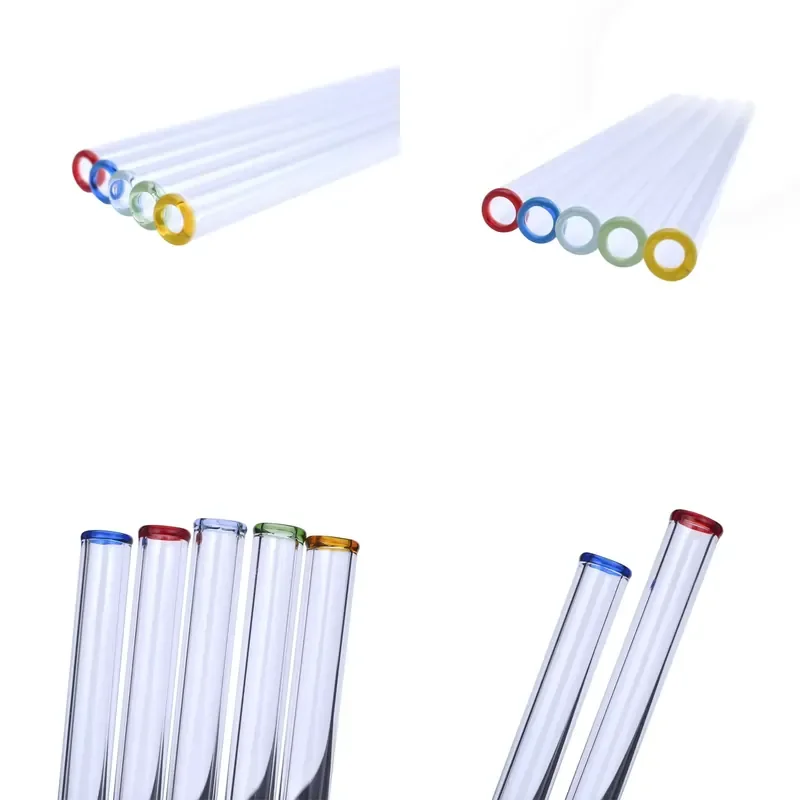 for 200 * 8Mm custom glass tube straw accessories environmentally friendly borosilicate glass straight tube transparent color