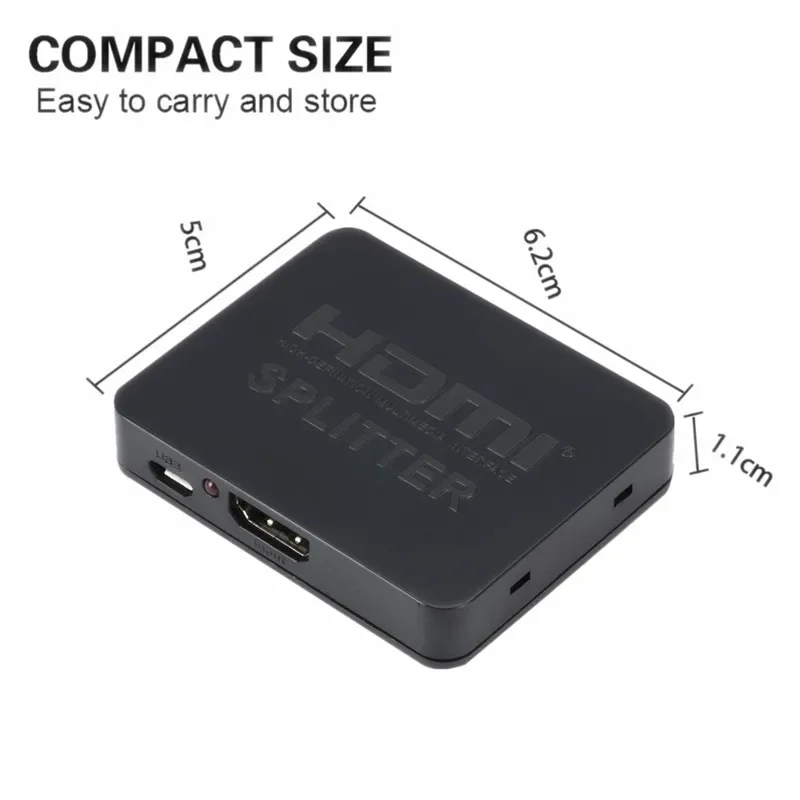 1080p 4K 1 Input 2 Output HDMI Splitter Full HD HDMI Switch Switcher HDMI Splitter converter Dual Display For DVD HDTV Computer