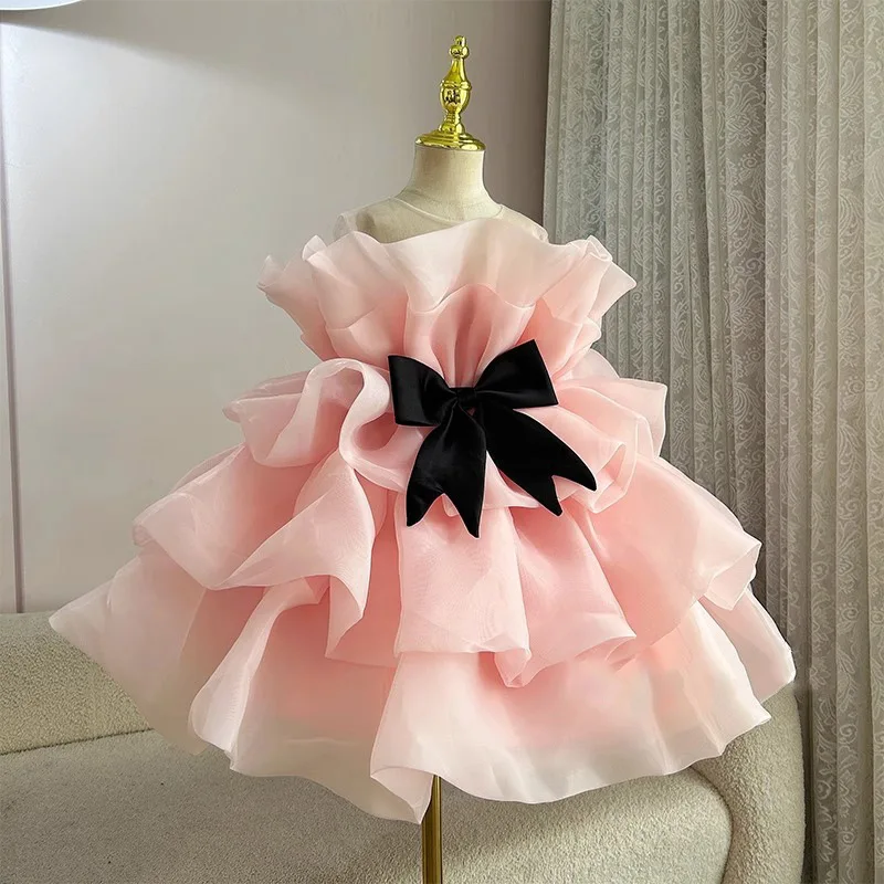 

Платье принцессы с бантом для выступления на фортепиано для девочек на день рождения