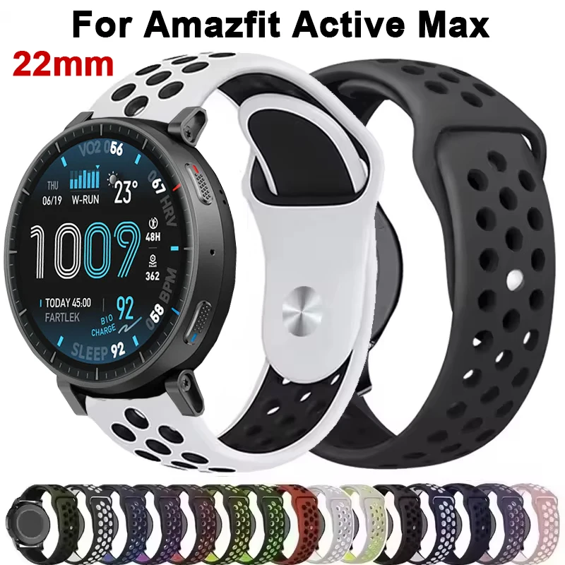 Sportarmband für Amazfit Active Max Silikonarmband für Amazfit Active 2/Bip 6 5 Balance 2/GTR4 3 2/GTS 2 3 4/T-Rex 3Pro 44 48mm