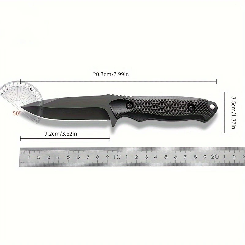 1pc High Hardness Pocket Knife With Sheath, Portable Fruit Peeling Outdoor Camping BBQ Knife, Diving Knife With Sheath