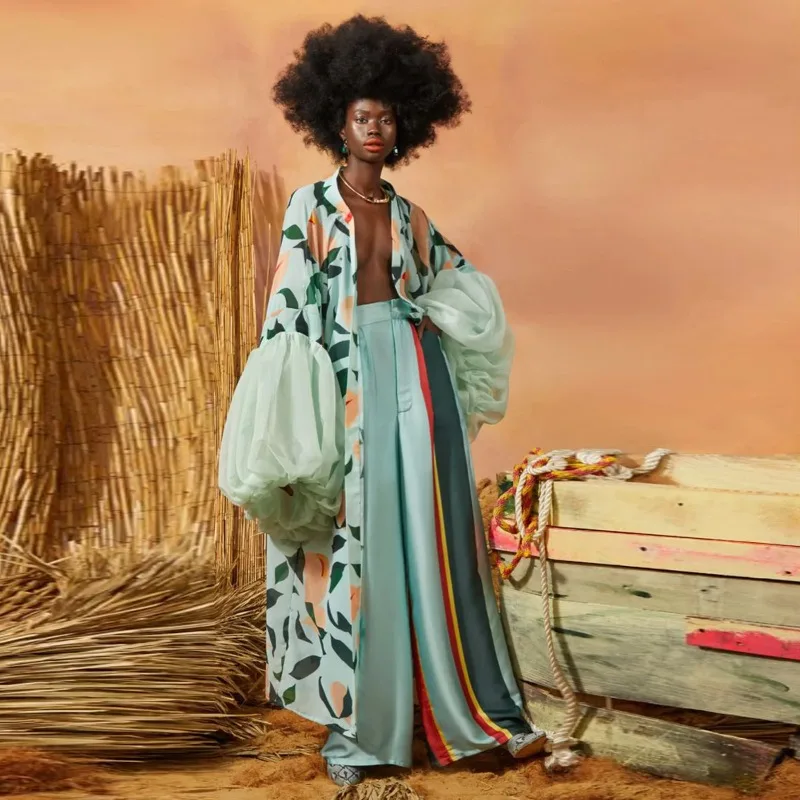 

Japanese Kimono Fashion Coat Cardigan Elegant Blouse Women Long Cardigan Traditional Kimonos Dress Dashiki Africa Clothing