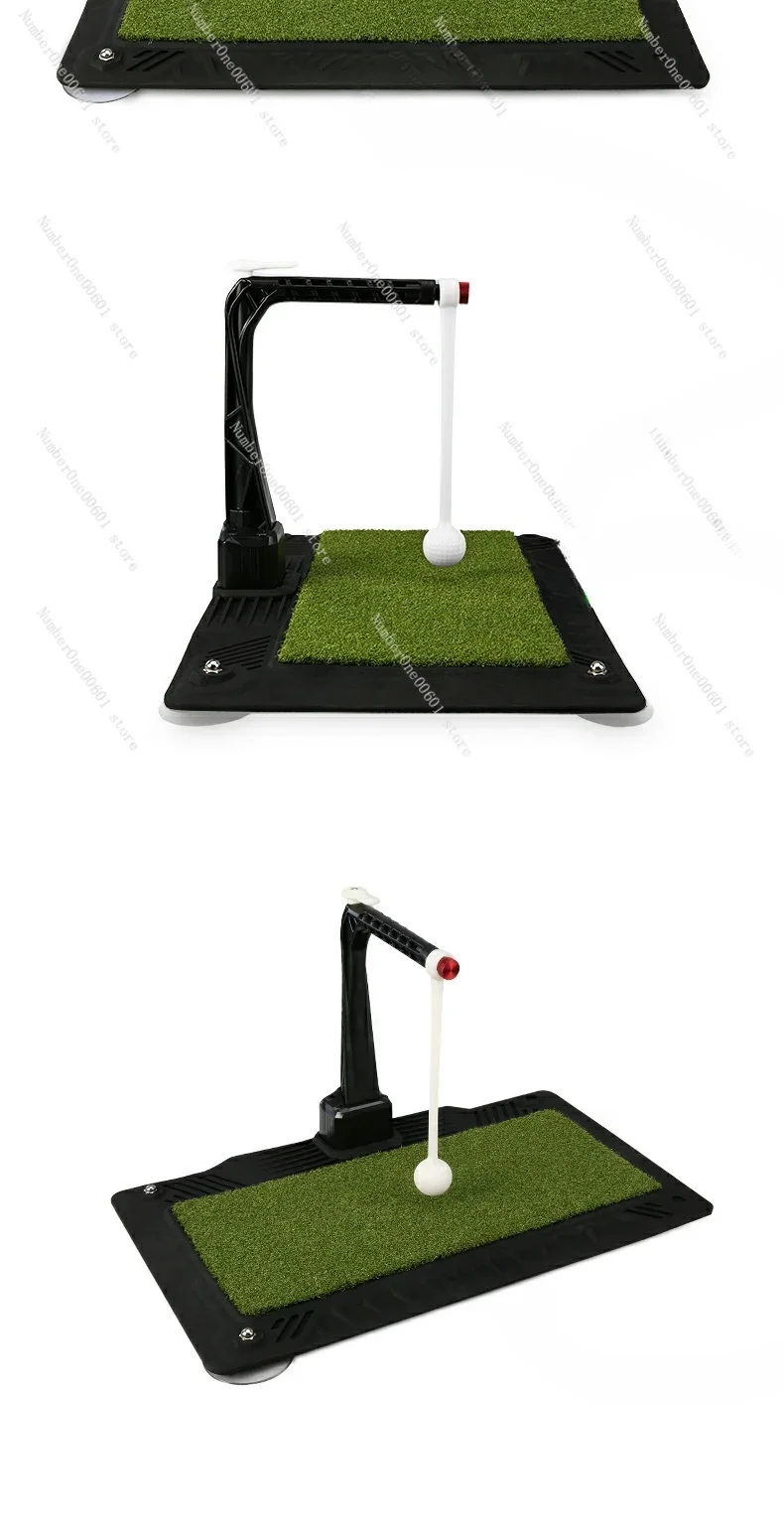 Indoor Golf Swing Trainer Flat Golf Mat 360° Rotating Impact Trainer