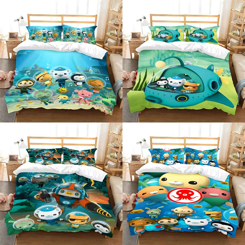 

Anime Octonauts Bedding Set Quilt Cover Pillowcase Cartoon Decor Bed Spead Bedroom Duvet Cover Bedding Suit Kids Birthday Gift