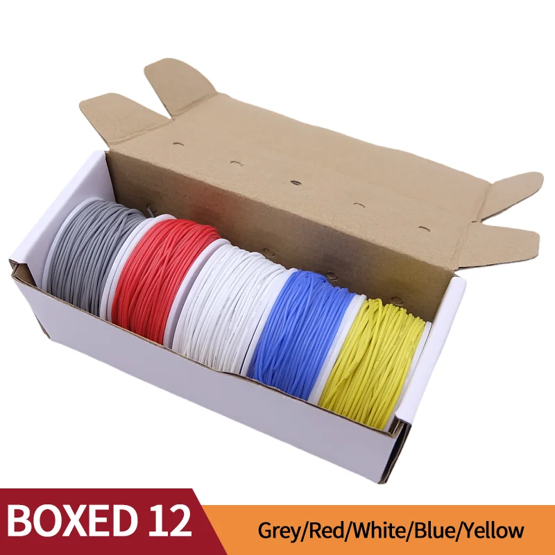 5 kleuren Siliconen Draad Vertind Koperdraad DIY Elektrische Draad Zachte Elektrische Draad Flexibele Hook up Kit Draad 20/22/24/26/28/30AWG