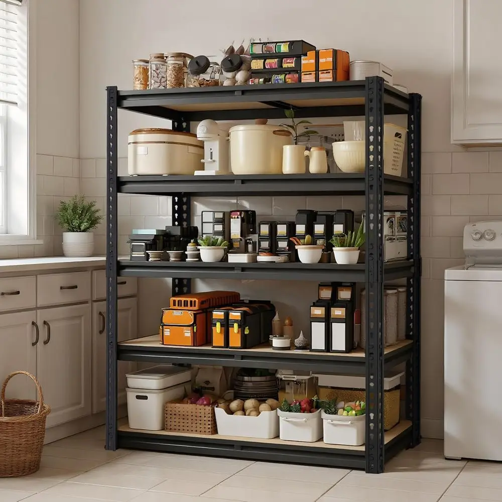 Heavy-Duty Metal Storage Shelves, 12x28x60, 2400 lbs Capacity, Adjustable Racks for Garage