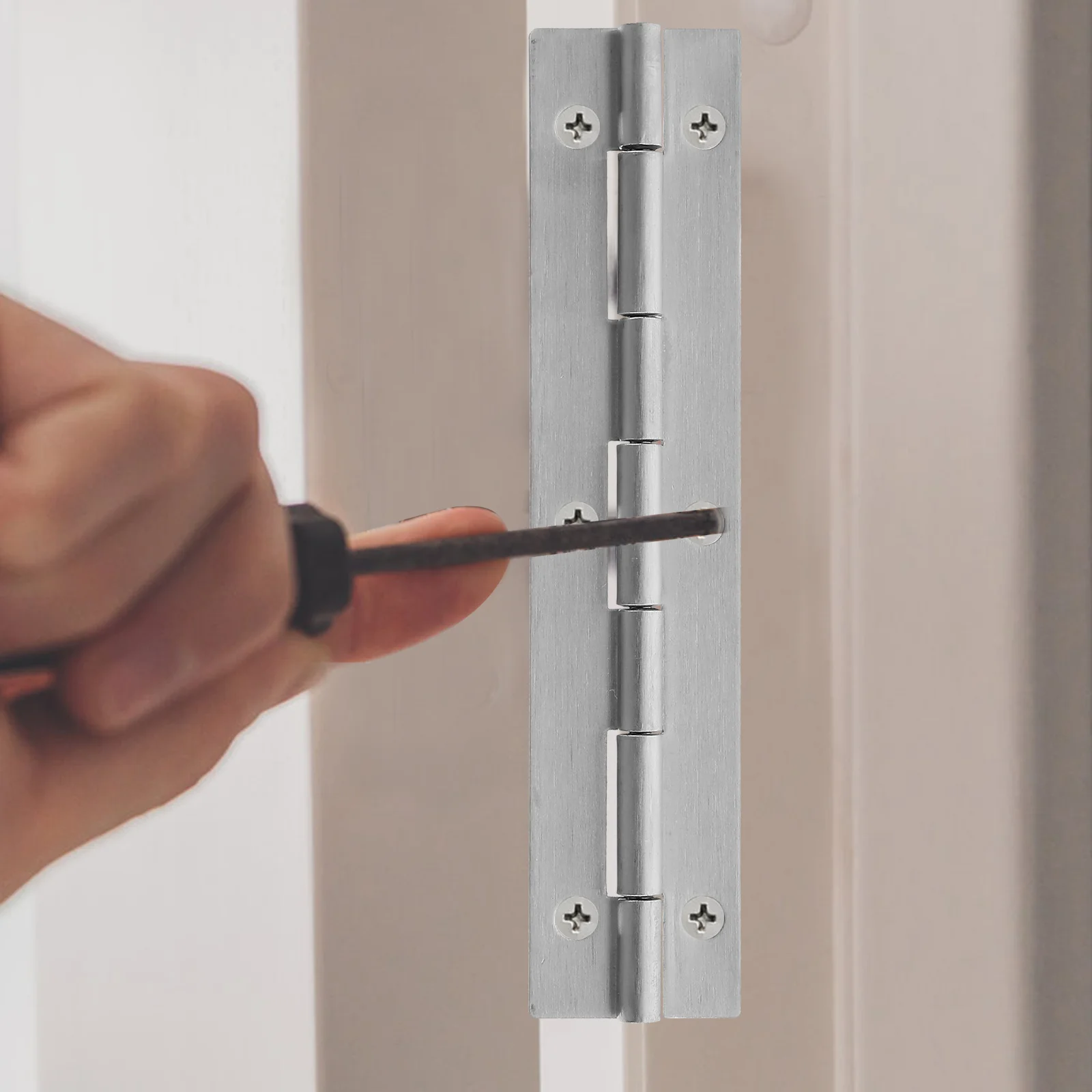 

2Pcs Stainless Steel Piano Hinges Heavy Duty Continuous Long Hinges Smooth Pivot Movement for Cabinets Doors Toolboxes Wooden