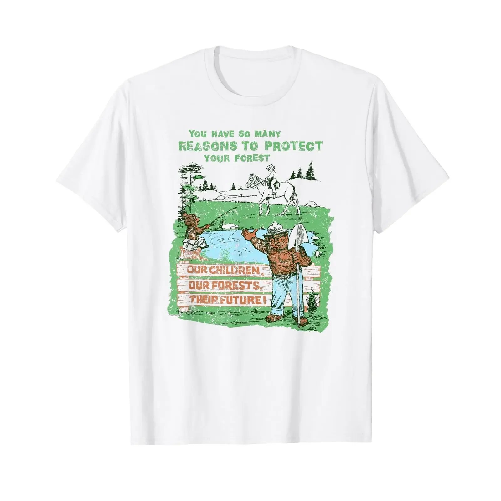 Smokey Bear Reasons to Protect the Forest Vintage Wildlife T Shirt vintage Washed Stretched Soft Versatile fashion Stylish