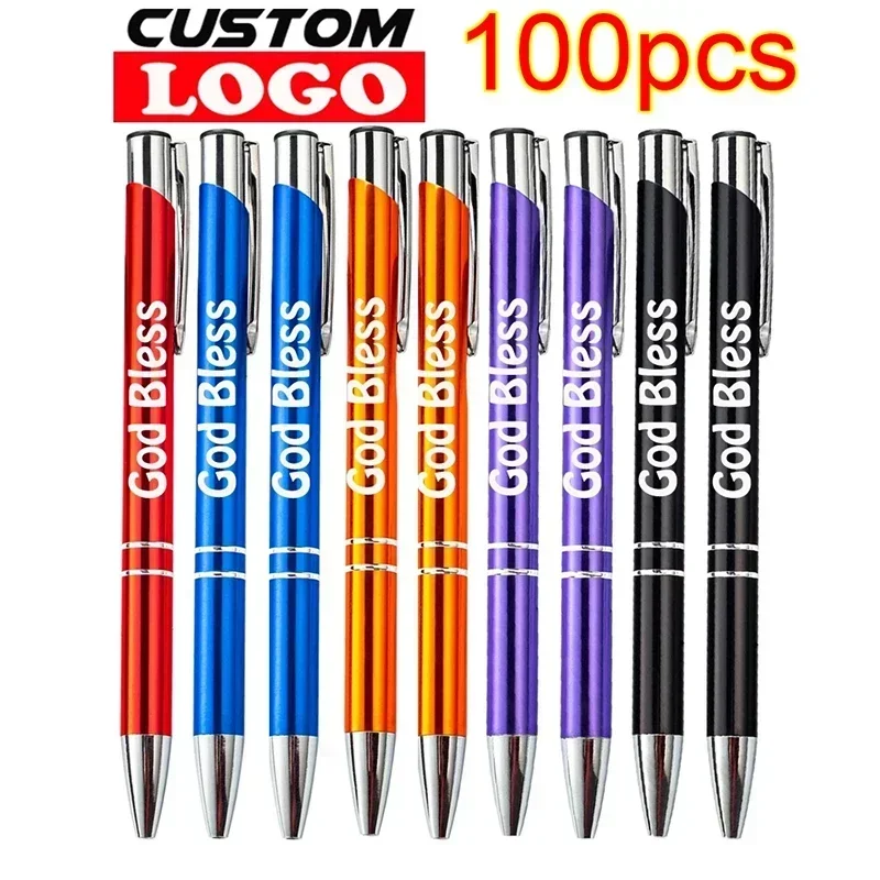 

100pcs/Lot Ballpoint Pen School Office Student Exam Signature Pens for Writing Stationery Supply Free Custom Logo Black Ink