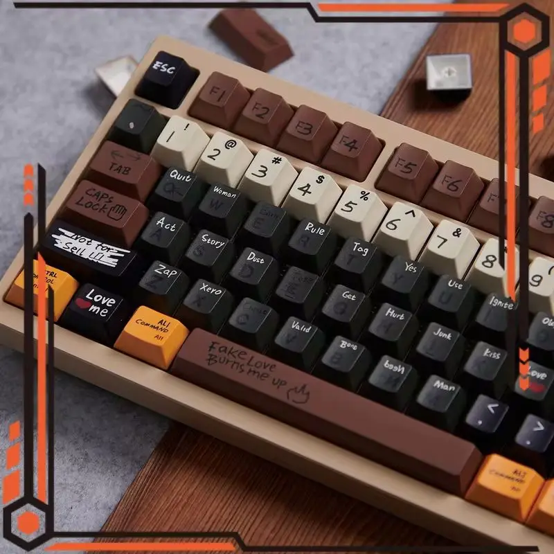 Love Story 129 Key Keycap Retro Complete Set Pbt Five Sided Sublimation Mechanical Keyboard Original Factory Height