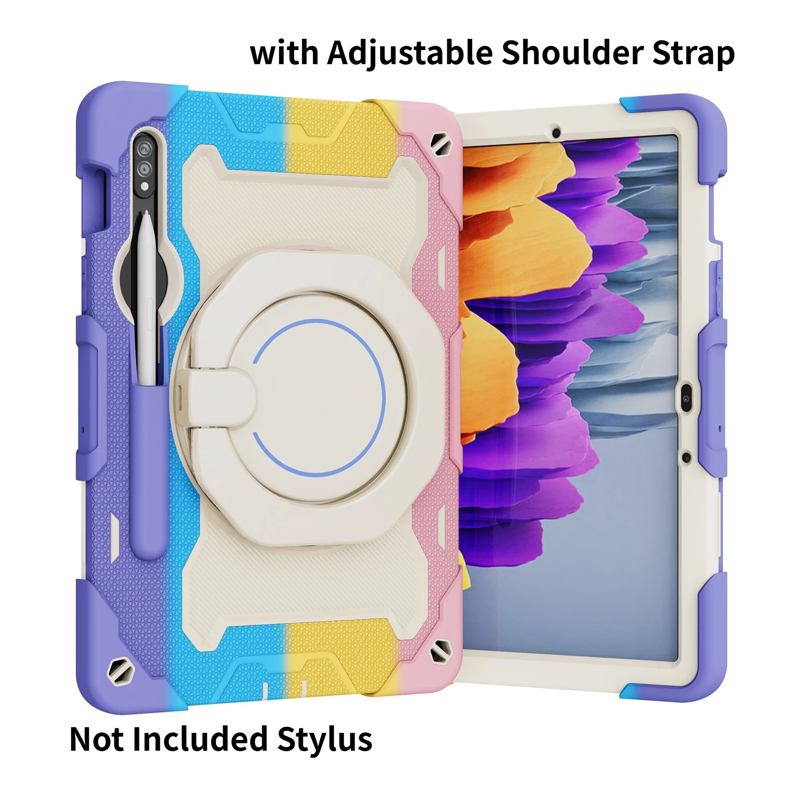 

Multi-Functional Case for Samsung Tab S7/S8 11 Inch, Shockproof Scratch-Resistant, Wall-Mount Rotatable Stand, Two-Tone Design