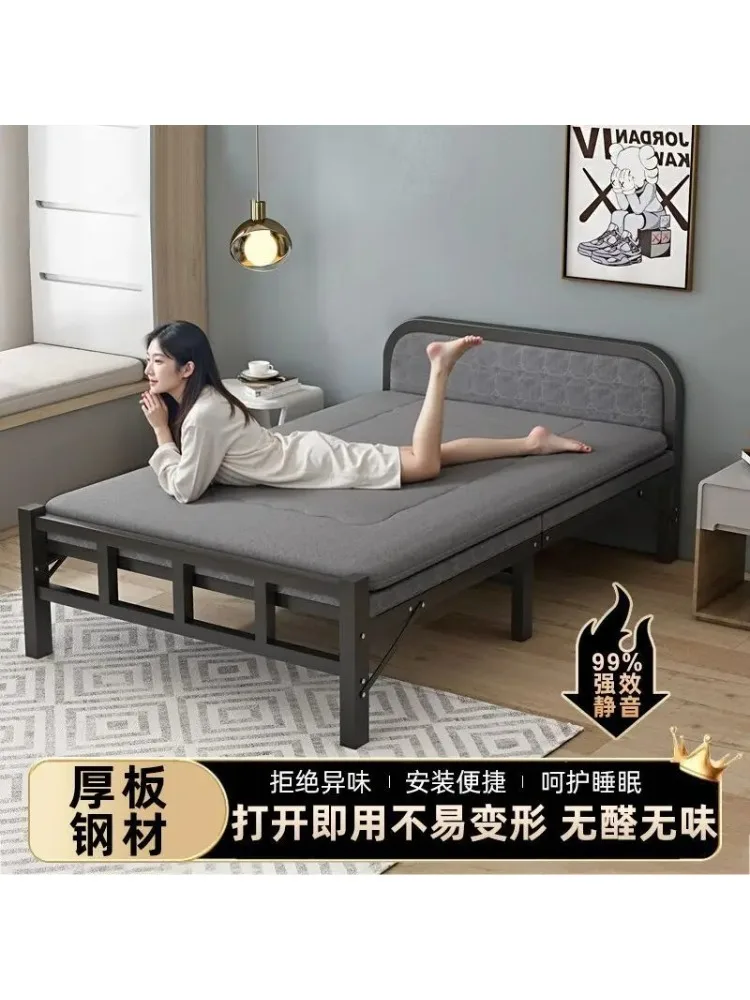 Metal Frame Folding Bed Portable Convertible Adjustable Single Double Queen King Guest Camp Mattress Sofa